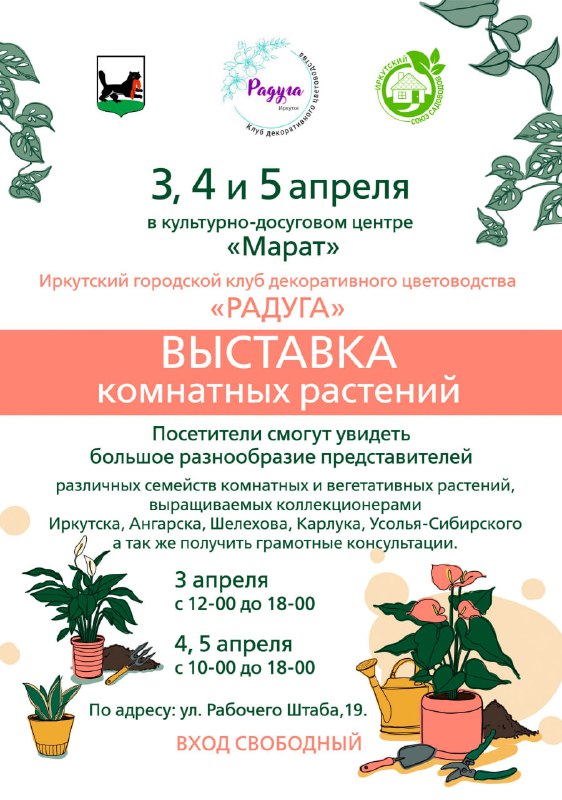 Выставка комнатных растений пройдет в культурно-досуговом центре «Марат».